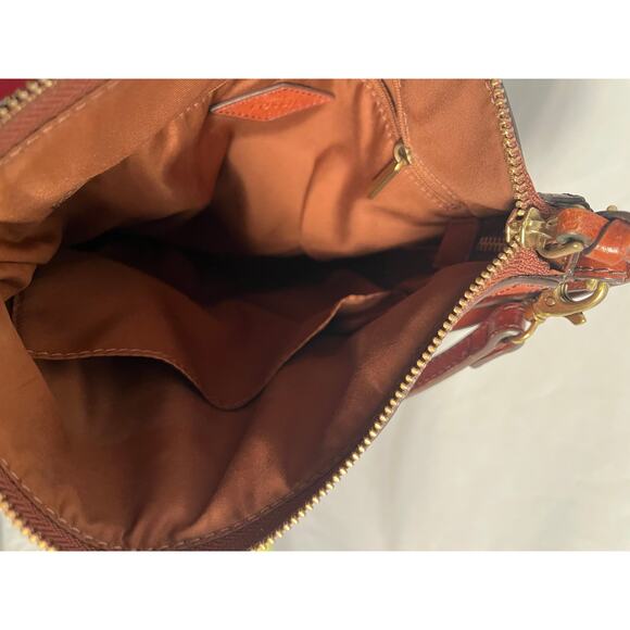 Fossil Leather Crossbody Bag Brown Adjustable Strap Zip Pocket Classic Style - Picture 5 of 6